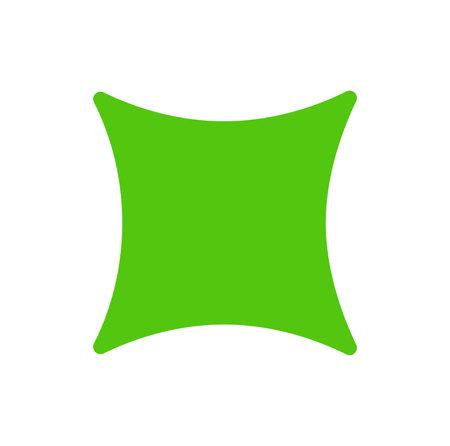 Green curved square star vector icon.のイラスト素材
