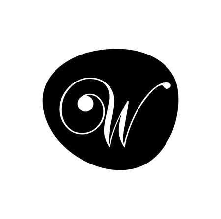 Calligraphic expressive W letter vector monogram.のイラスト素材