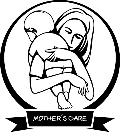 Silhouette icon sign a motherのイラスト素材