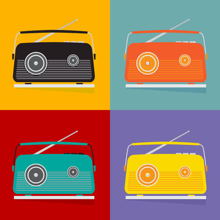 The vintage transistor radio, vector design.のイラスト素材