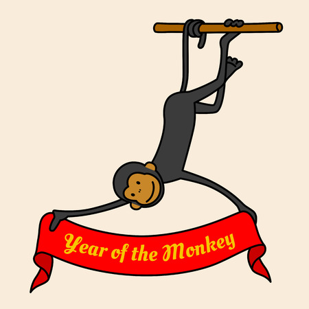 Year of the Monkey, vector illustration.のイラスト素材
