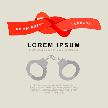 The concept of bondage, or crime, detention, cruelty, illustration and design.のイラスト素材