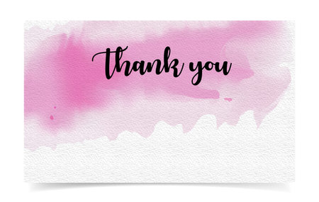 Thank you card, abstract watercolor painting on paper, vector illustration design.のイラスト素材