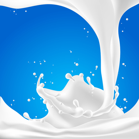 Abstract background ripple milk on blue background, Vector illustration and design.のイラスト素材