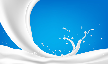 Abstract background ripple milk on blue background, Vector illustration and design.のイラスト素材