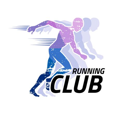 Running club logo for template, Vector illustrator and flat design.のイラスト素材