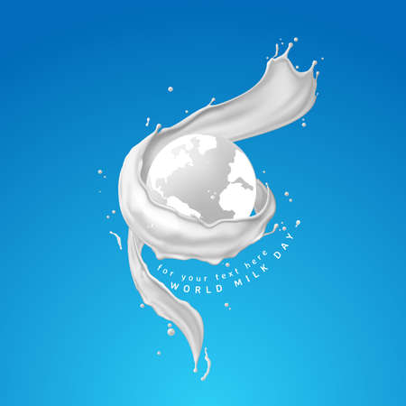 World milk day milk concept and the dairy industry, Vector illustration and design.のイラスト素材