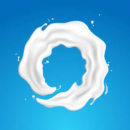 Abstract background with milk swirl concept of dairy products for health care, vector illustration and design.のイラスト素材