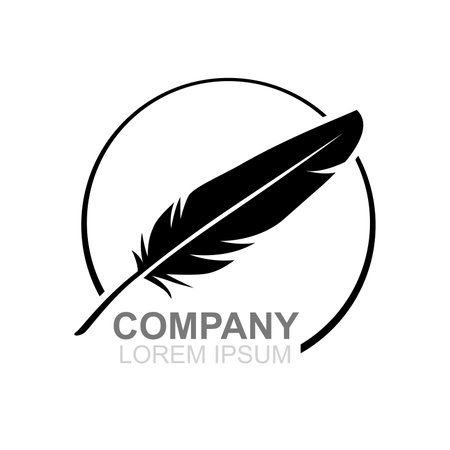 Feather icon and logo, vector illustration and flat design.のイラスト素材
