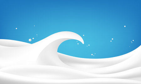 Abstract wave milk on blue background, vector illustration and design.のイラスト素材