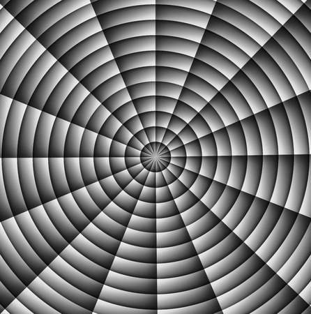 Spider web, hypnotic spirals, military sign crosshair: grayの写真素材