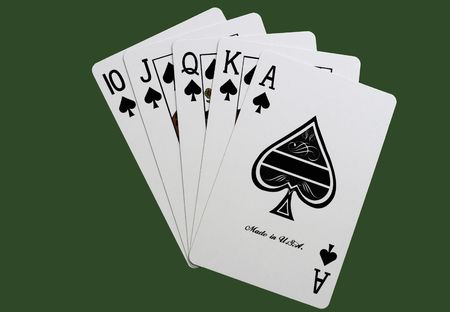 royal flush of spafes on greenのeditorial素材