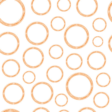 Seamless Pattern of Orange Circles on White Backgroundのイラスト素材