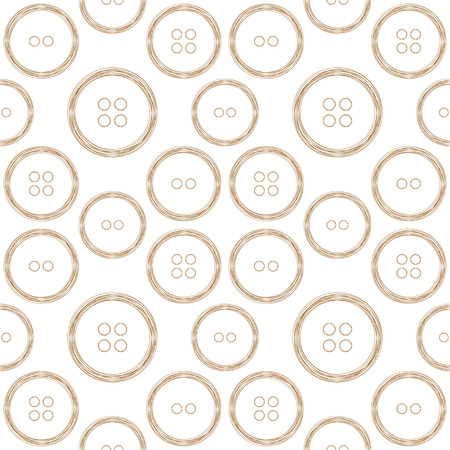 Seamless pattern of stylized copper wire buttons on white backgroundのイラスト素材