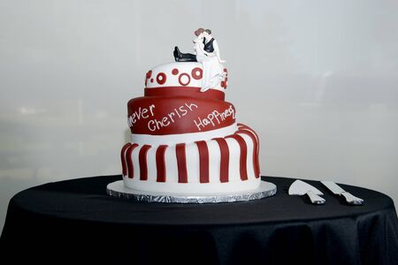 brown and white wedding cakeの写真素材