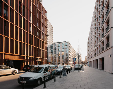 Warsaw, Poland - March 19, 2022: Browary Warszawskie, ulica Krochmalna 59 and 54