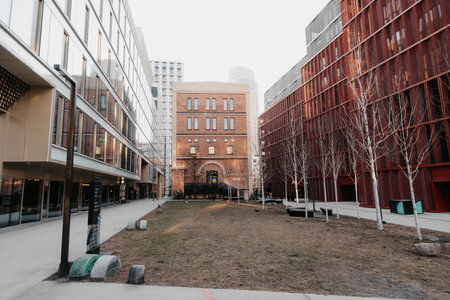 Warsaw, Poland - March 19, 2022: Browary Warszawskie, ulica Krochmalna 59 and ulica Haberbuscha i Schielego 6のeditorial素材
