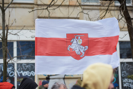 Warsaw, Poland - March 26, 2022: Belarus Freedom Day