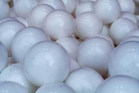 Plastic white balls. Background, texture.の写真素材