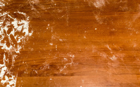 wooden cooking table with flour. background, food.の写真素材