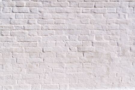 clean white painted brick wall. background, texture.の写真素材