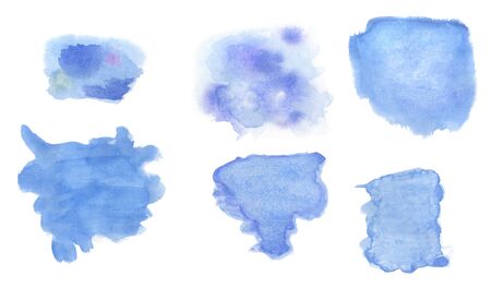 watercolor spots / splashes isolated on white. hand drawn illustration.の写真素材