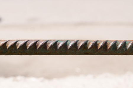 long rusty steel rod, armature. industrial.の写真素材