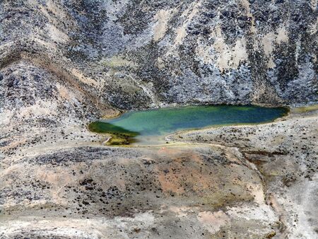 Mountain lagoon in the middle of the Andesの写真素材