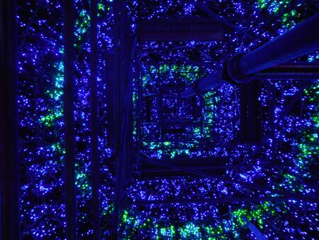 Giant Christmas tree with led patterns from insideの写真素材