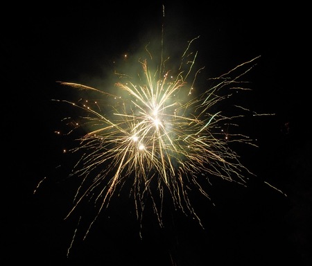 tracing capture of a firework in full explosionの写真素材