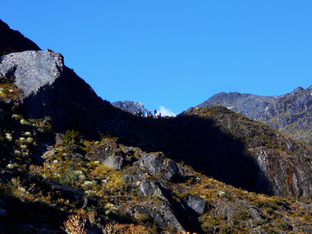 Capture of a mountainous landscape, evoking grandeur and majesty. Series that allows visualizing aspects of nature in its different facets: joyful, sad, gray, bright. Each moment has its own image.の写真素材