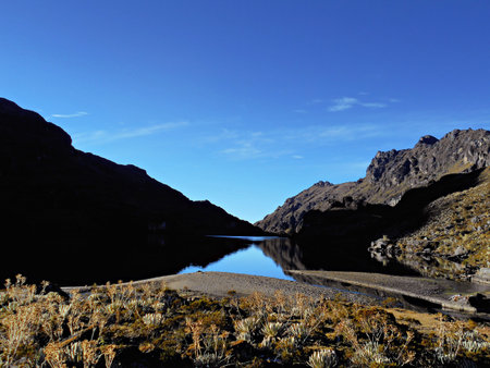 Capture of a mountainous landscape, evoking grandeur and majesty. Series that allows visualizing aspects of nature in its different facets: joyful, sad, gray, bright. Each moment has its own image.の写真素材