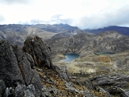 Capture of a mountainous landscape, evoking grandeur and majesty. Series that allows visualizing aspects of nature in its different facets: joyful, sad, gray, bright. Each moment has its own image.の写真素材