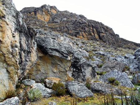 Capture of a mountainous landscape, evoking grandeur and majesty. Series that allows visualizing aspects of nature in its different facets: joyful, sad, gray, bright. Each moment has its own image.の写真素材