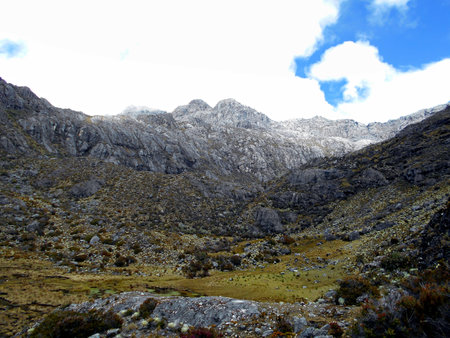 Capture of a mountainous landscape, evoking grandeur and majesty. Series that allows visualizing aspects of nature in its different facets: joyful, sad, gray, bright. Each moment has its own image.の写真素材