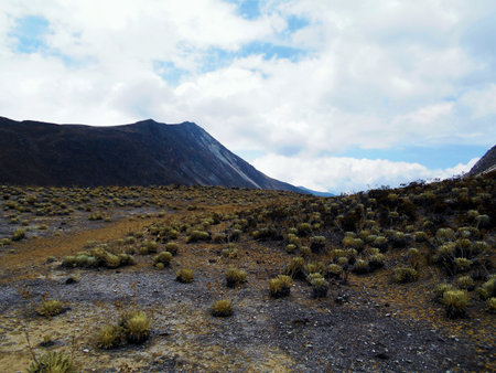 Capture of a mountainous landscape, evoking grandeur and majesty. Series that allows visualizing aspects of nature in its different facets: joyful, sad, gray, bright. Each moment has its own image.の写真素材