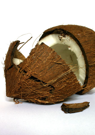 The broken coconutの写真素材