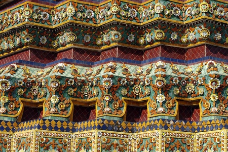 sculpture of Thai Architecture in Wat Pho at Bangkokの写真素材