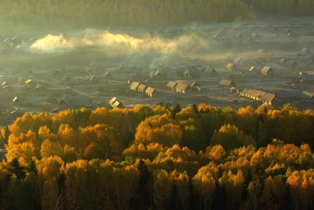 Hemu village, xin jiang, china の写真素材
