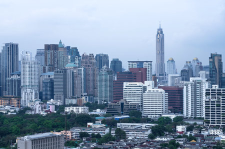 Bangkok cityscape Modern building on evening time,Thailand