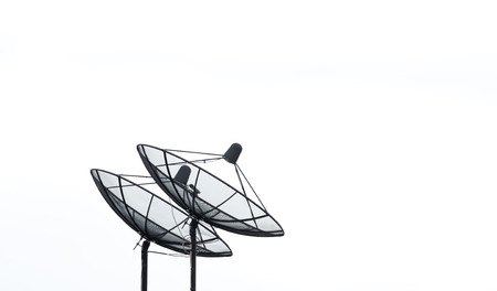 Satellite dish on white の写真素材