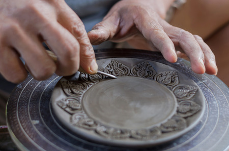 Carving clay for make earthenware, clear surface actionの写真素材