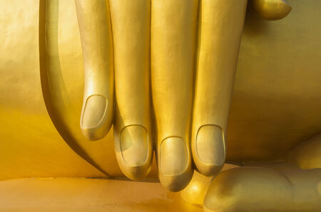 The Big Hand Buddha at Wat Muang Temple, Angthong, Thailandの写真素材