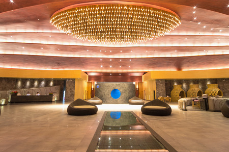 KHAOLAK, THAILAND - NOV 1 : Lobby of the SENTIDO Graceland Khao Lak Resort & Spa.is located on Bangsak Beach and is located 90 kilometres north of Phuket, on November 1, 2013 in Khaolak, Thailandのeditorial素材