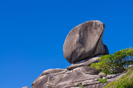 Similan islands, Beautiful view of the rock Sail, Thailandの写真素材