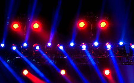 concert lighting against a dark background from the stage