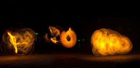 Rotating lights on the beach