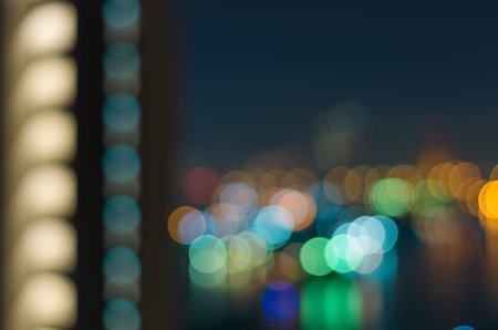 Bangkok cityscape at twilight time, Blurred Photo bokeh