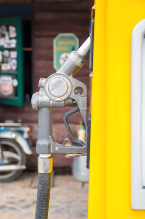 Fuel dispenser on petrol stationのeditorial素材
