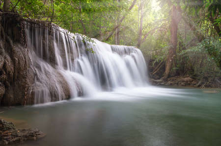 Beautiful waterfall in the forestの写真素材